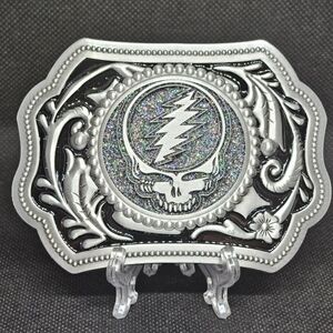 Grateful Dead "Dark Star" Stealie Steal Your Face & 13 Point Bolt Belt Buckle